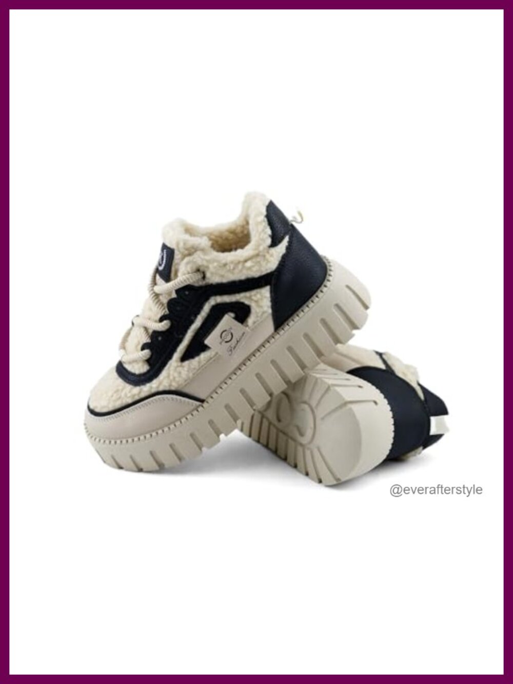 Women's Winter Platform Sneakers Faux Leather Height Increase 5.5cm Warm Casual